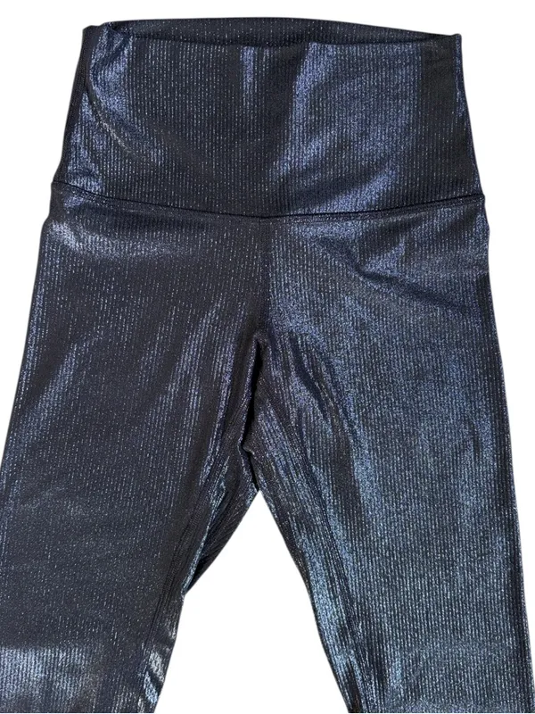 EUC Lululemon Align High-Rise Shimmer Leggings Luxe Shime Foil Navy Silver Sz. 4 - Image 4