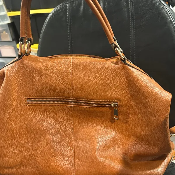 Ora Delphne Leather Satchel Handbag - Tan - Image 6