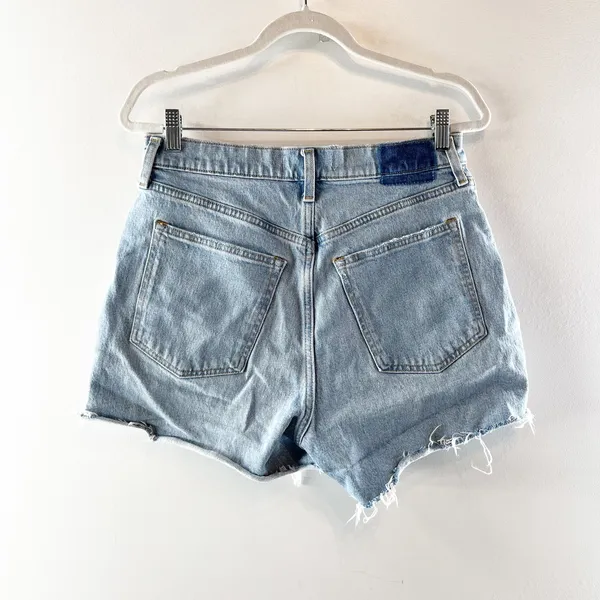 Abercrombie & Fitch The 4" Curve Love High Rise Denim Mom Shorts Blue 30 / 10 - Image 4