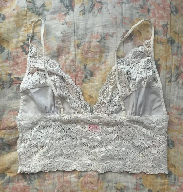 Vintage white lace lingerie crop top - Image 2