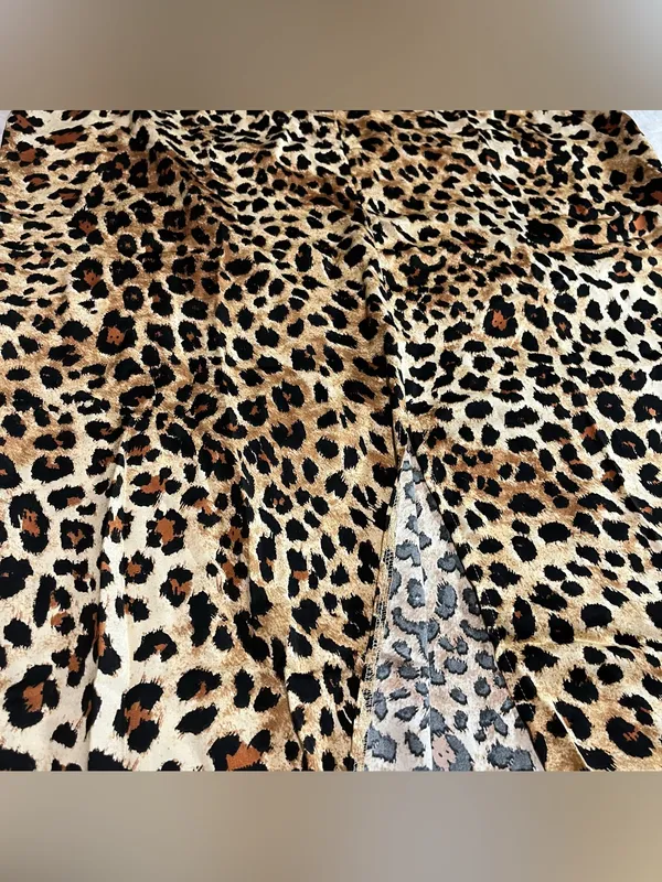 PrettyLittleThing Plus Leopard Satin Lace Cut Out Maxi Dress 18 NWT - Image 11