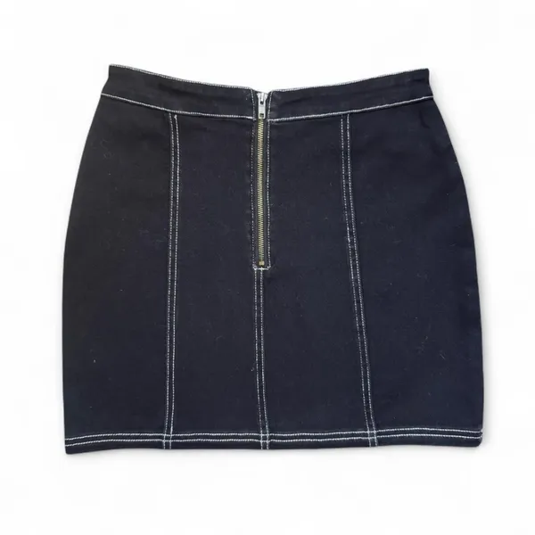 NWT TWIIN x Evil Twin Depart Faded Black Denim Micro Mini Skirt — SMALL - Image 4