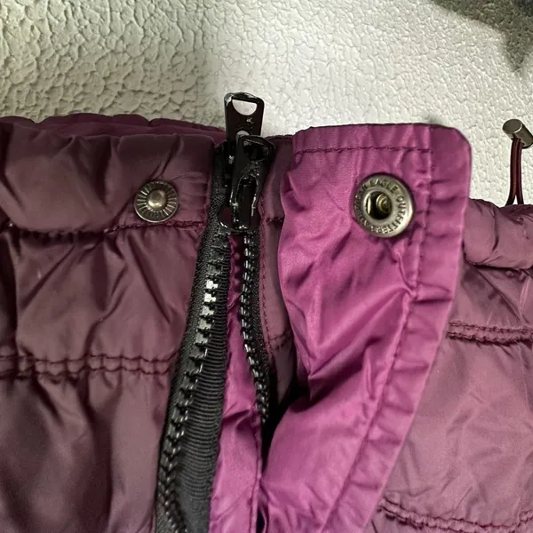 American Eagle Womens Vest Puffer Quilted Full Zip Snaps Lined Pockets Purple M - Image 5