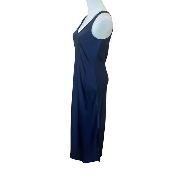 Nic+Zoe Blue Slip Midi Dress XS Tank Bias Cut Cocktail Minimalist Designer $158 - Image 9