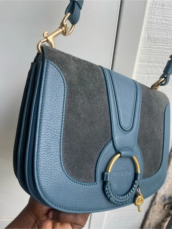 Sea by Chloe Hana Blue Suede Crossbody bag - Image 9