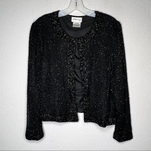 Vintage Stenay Black‎ Beaded Jacket Black - Image 5