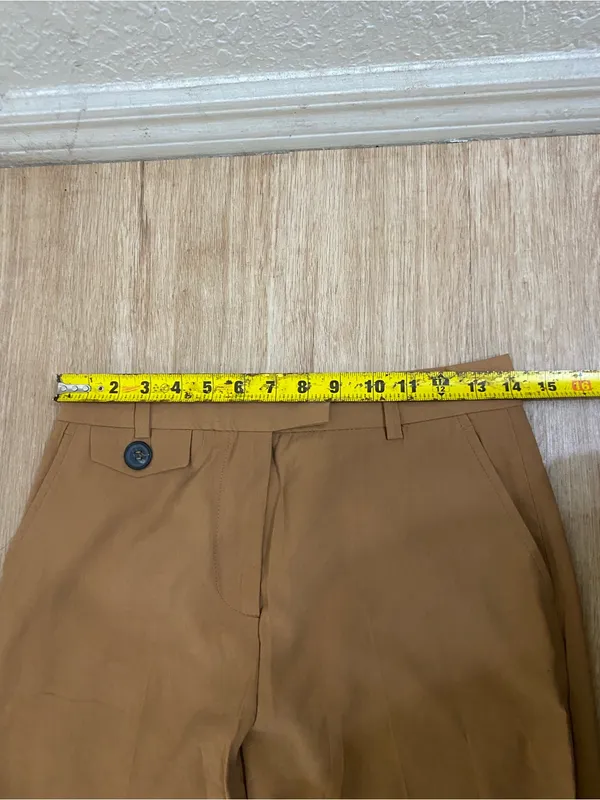Zara Tan High-Waist Wide-Leg Trousers - Image 4