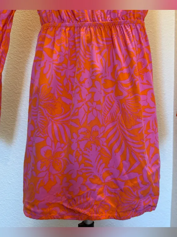 L*SPACE Kristy Mini Dress in Path to Paradise Pink Orange Size X-Small - Image 7