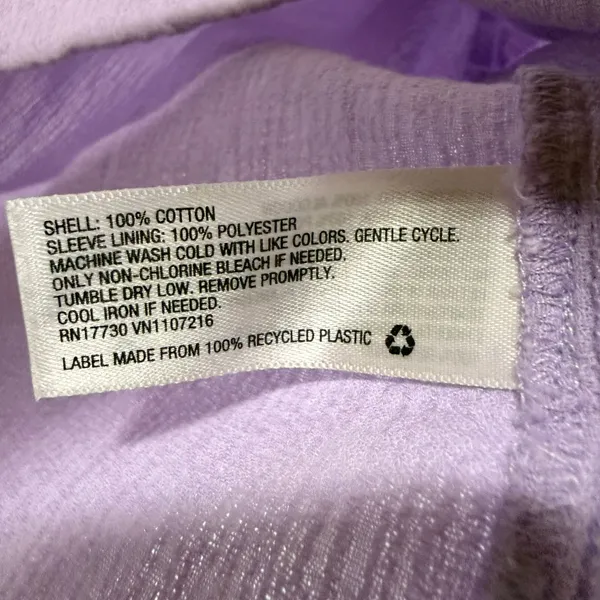 A New Day S V-Neck Puff Sleeve Gauze Blouse Lavender Pastel Boho Spring Feminine - Image 7