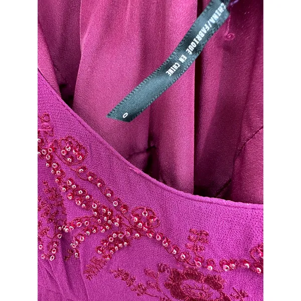 Free People Tatiana Purple Beaded Long Sleeve‎ Swing Mini Dress Women's Size 0 - Image 10