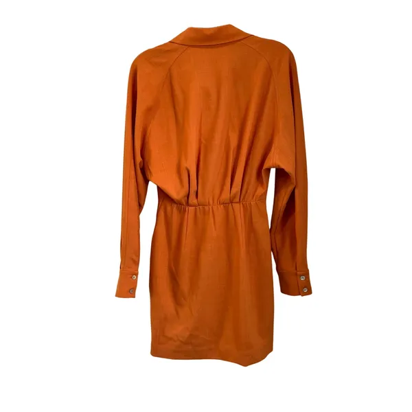 & Other Stories Orange Shirt Mini Dress‎ Long Sleeve Button Front Size 2 NWT - Image 2