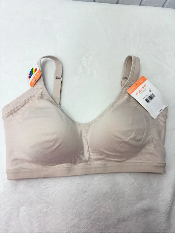 Warner's Nude Easy Does It wireless lightly lined Smoothing Bra ‎ size L Tan Size L - Image 6