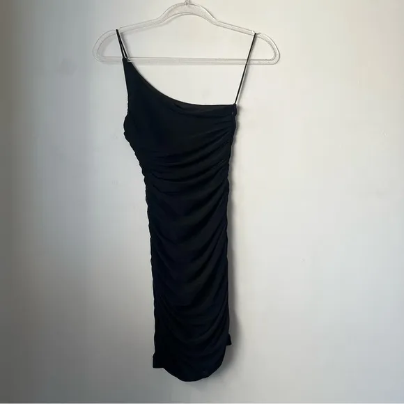 Princess Polly Jocasta Black One Shoulder Ruched Bodycon Dress 0 - Image 7