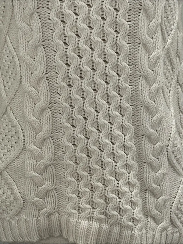 Madewell Cable Knit Cream Off White Long Sleeve Chunky Pullover Sweater Small - Image 2