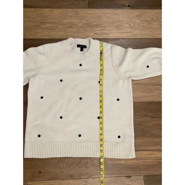 Banana Republic L White Black Polka Dot Knit Sweater - Image 8