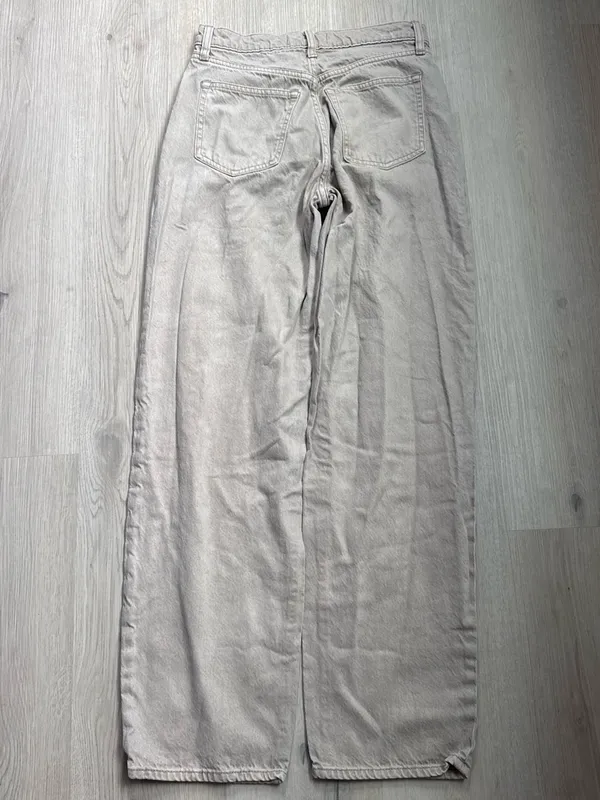 Abercrombie & Fitch Light Beige Wide-Leg Jeans - Image 2
