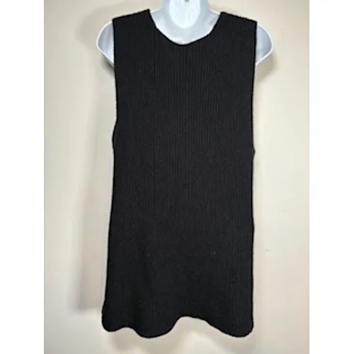 LULUS Sweater Vest Medium Black Ribbed V-Neck‎ Knit Minimalist Layering Chic - Image 4