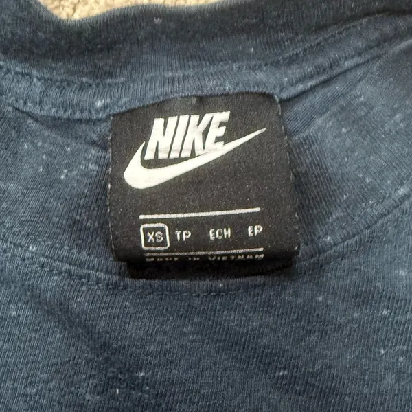 Nike Dark Speckled Blue Long Sleeve Crewneck Crop Top Size XS - Image 3