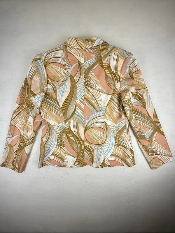 Vintage‎ Y2K Abstract Print Blazer Jacket Women’s Size 6 Retro Mod - Image 2
