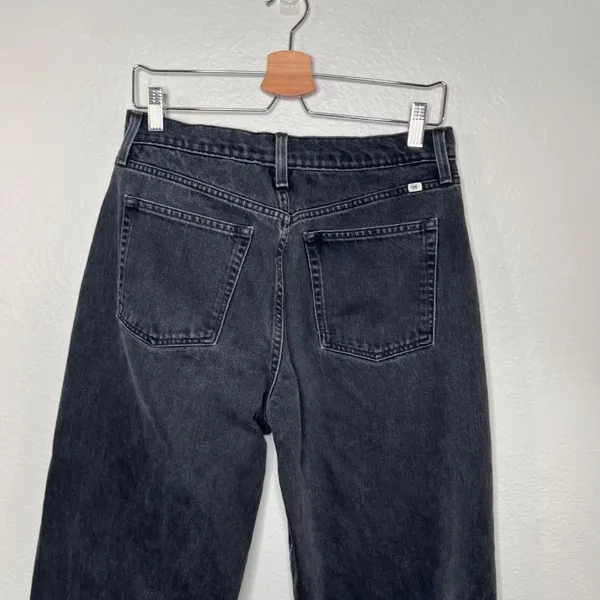 Sunday Best Aritzia Womens Black High-Waisted Straight Leg Jeans Size 29 - Image 3