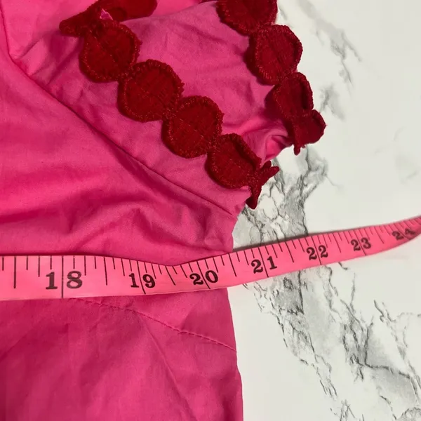 NWT Bibi Pink V Neck‎ Poplin Blouse puff shoulder Sz S - Image 9