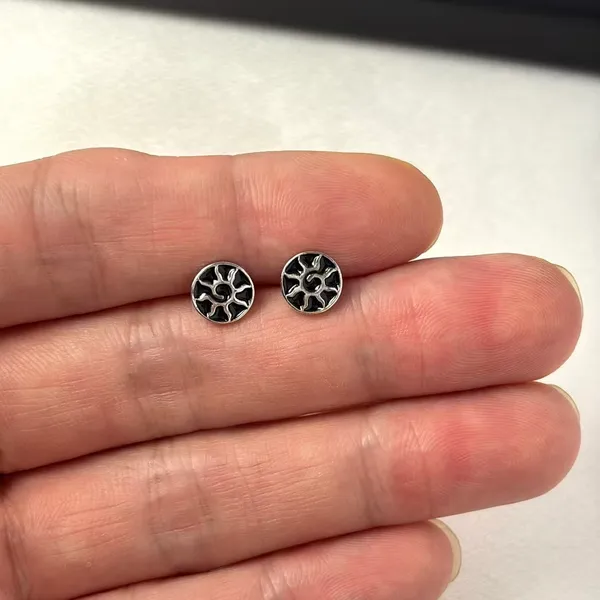8mm Sun Stud Earrings for Men Women Streetwear Punk Hip Hop Unisex Style - Image 5