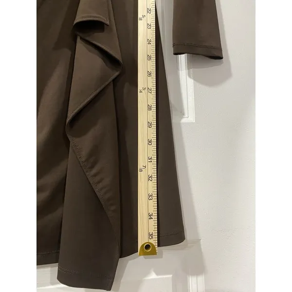 Michael Kors Faux Wrap Dress Brown Gold MK Buckle NWT M - Image 10