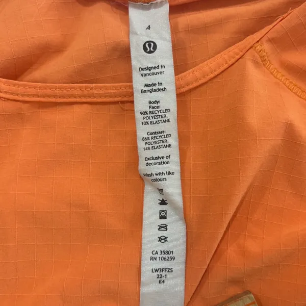Lululemon Swiftly Tech Short Sleeve Shirt Orange Ripstop Womens 4 - Image 5
