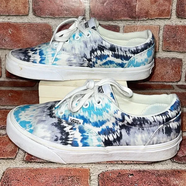 Pre-Owned Vans Doheny Blue Tie Dye Casual Skate Shoes Sneakers Size 8 508731 - Image 4