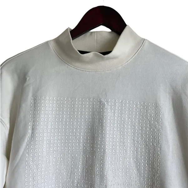 Noisy May Cream Textured Mock Neck Sweatshirt‎ XS Side Zip Minimalist Scandi Top - Image 3