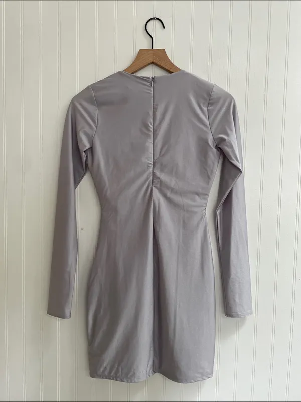 NAKED WARDROBE Figure U Out Mini Dress Long Sleeve Bodycon Size L NWT - Image 4