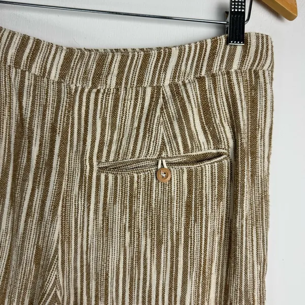 Free People Marta Yarn Dye Trouser Pants Sz 4 Stripe Wide Leg Cotton - Image 12