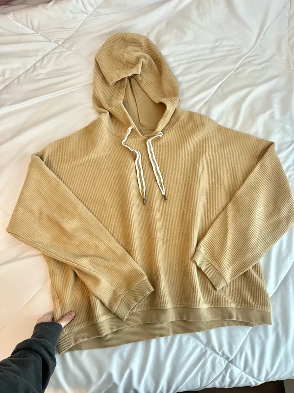 Aerie tan ribbed hoodie - Image 6