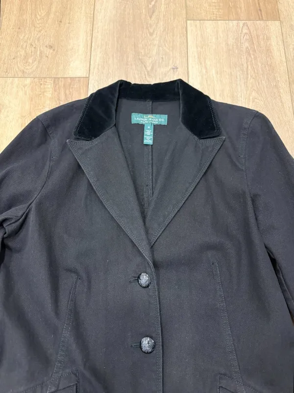 Vtg! 🌟 Lauren Jeans Co🌟 Ralph Lauren Denim Riding Jacket Black Sz M - Image 4