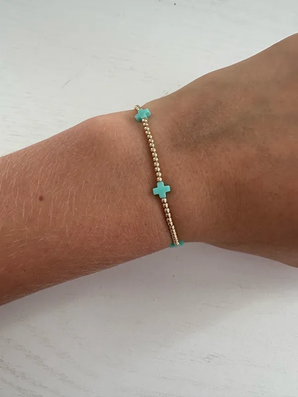 Small crossed ENewton Egirl Bracelet - Image 2