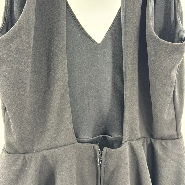 Altar'd State Black halter open back ruffle tiered Mini Dress M flirty dance - Image 4