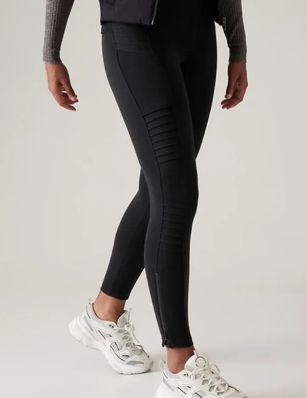 Athleta Delancey Moto Black Tight Legging Pant W-800 Sz S - Image 6