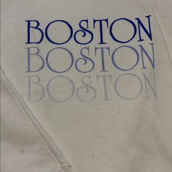 Fruit of the Loom Boston VINTAGE XL White Crewneck Sweatshirt - Image 4