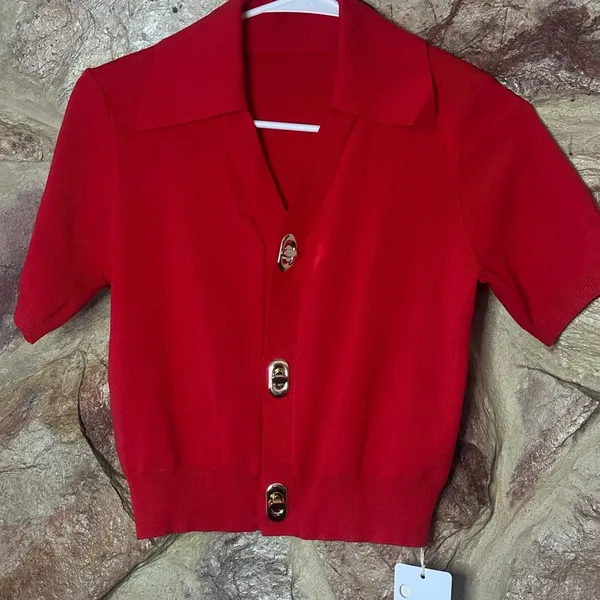 Commense Effortless Collared Top size small Red - Image 3