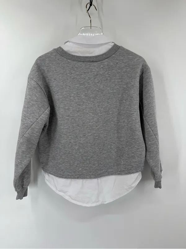 Anthropologie Maeve gray sweatshirt with white shirt is xx small - Image 3