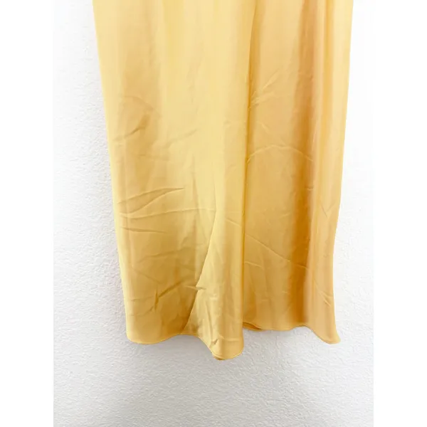 NWT Zara Yellow Marigold Satin Midi Skirt Size Small Pullon Bias Cut 8160/399 - Image 9