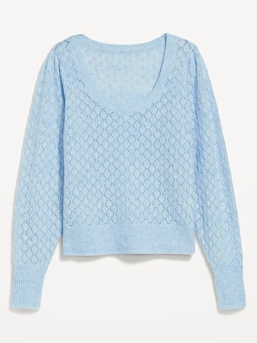 Old Navy Pointelle Scoop Neck Sweater - Image 4