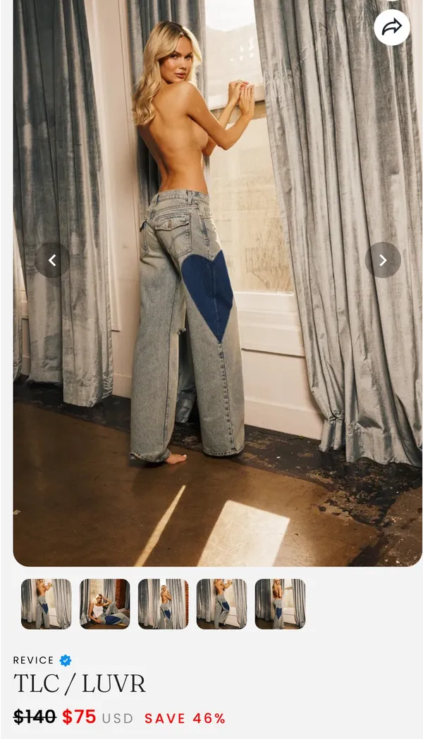 Revice Denim Light Wash Heart TLC LUVR Jeans - Image 4