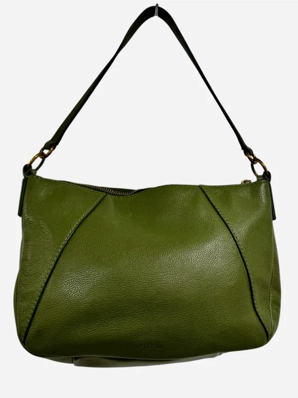Fossil Skylar Olive Green Leather Hobo Shoulder Bag Purse Handbag - Image 3