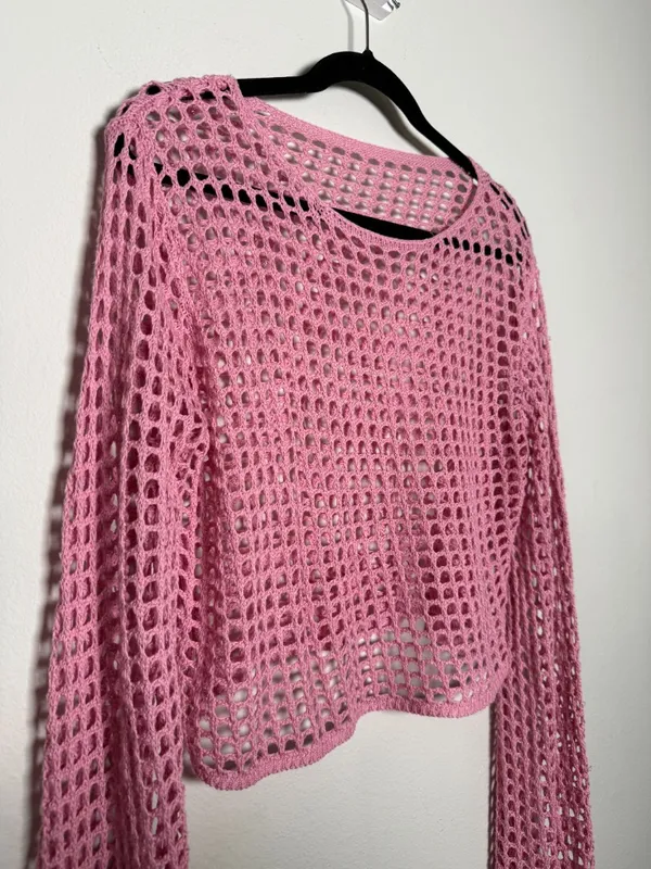 PINK See-Through Knit  Top - Image 2