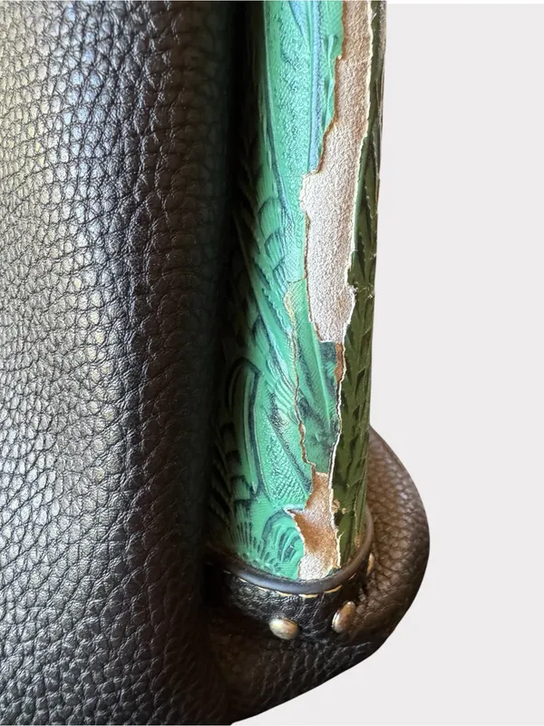 Trinity Ranch Embossed Turquoise Western Satchel Handbag Studded Purse - Image 15