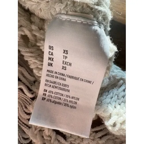 AMERICAN EAGLE Crochet Sweater Tank XS White Open Knit Boho Festival Top‎ - Image 7