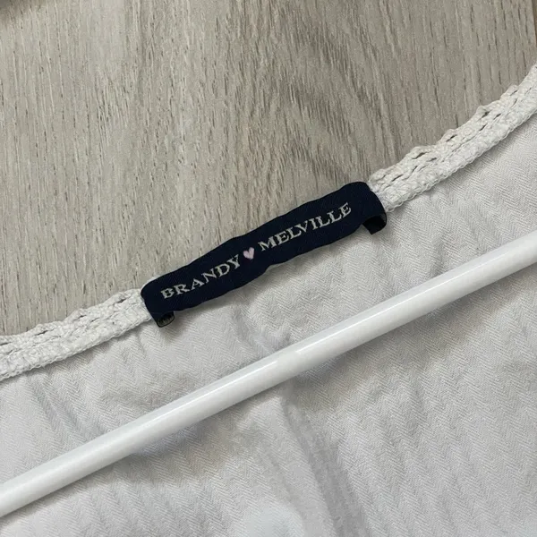 Brandy Melville Top milkmaid striped crop blair womens White (one size) coquette - Image 3