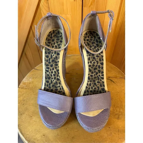 Colin Stuart Espadrilles Wedge Sandals Purple Women Size 5B - Image 2