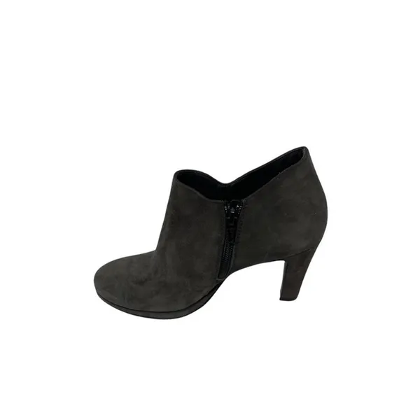 Paul‎ Green Jazzy Suede Ankle Booties Heeled Charcoal Grey Side Zip Size 5.5 - Image 6